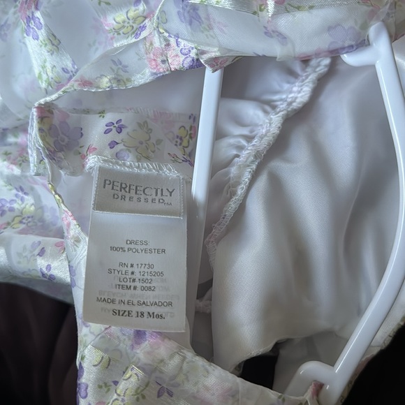 Perfectly dressed 18 month white purple and pink dress - Picture 2 of 2